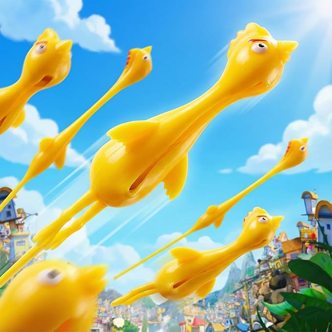 POPLAY 42PCS Flying Chicken Slingshot, Easter Party Favors Treasure