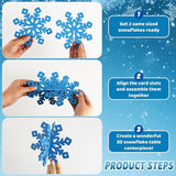6 Sets Snowflake Christmas Table Decorations 12pcs Blue Fuchsia