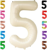 KatchOn, Gaint Cream White 5 Balloon Number - 40 Inch | 5 Birthday