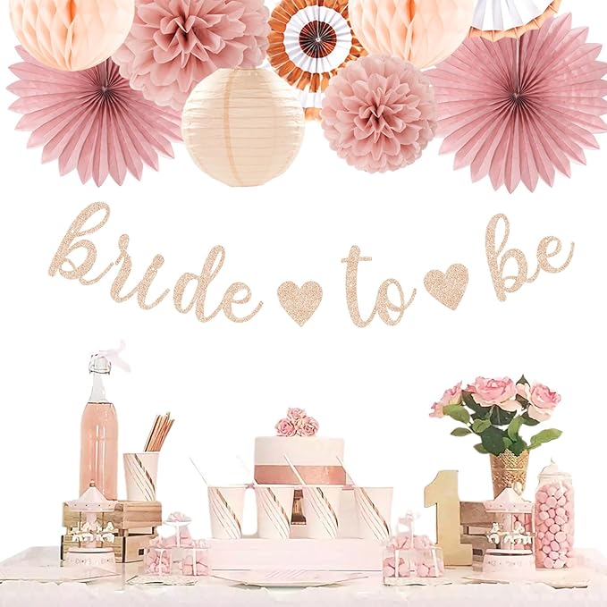 Blush Pink Rose Gold Bridal Shower Party Decorations 21pcs Bride to