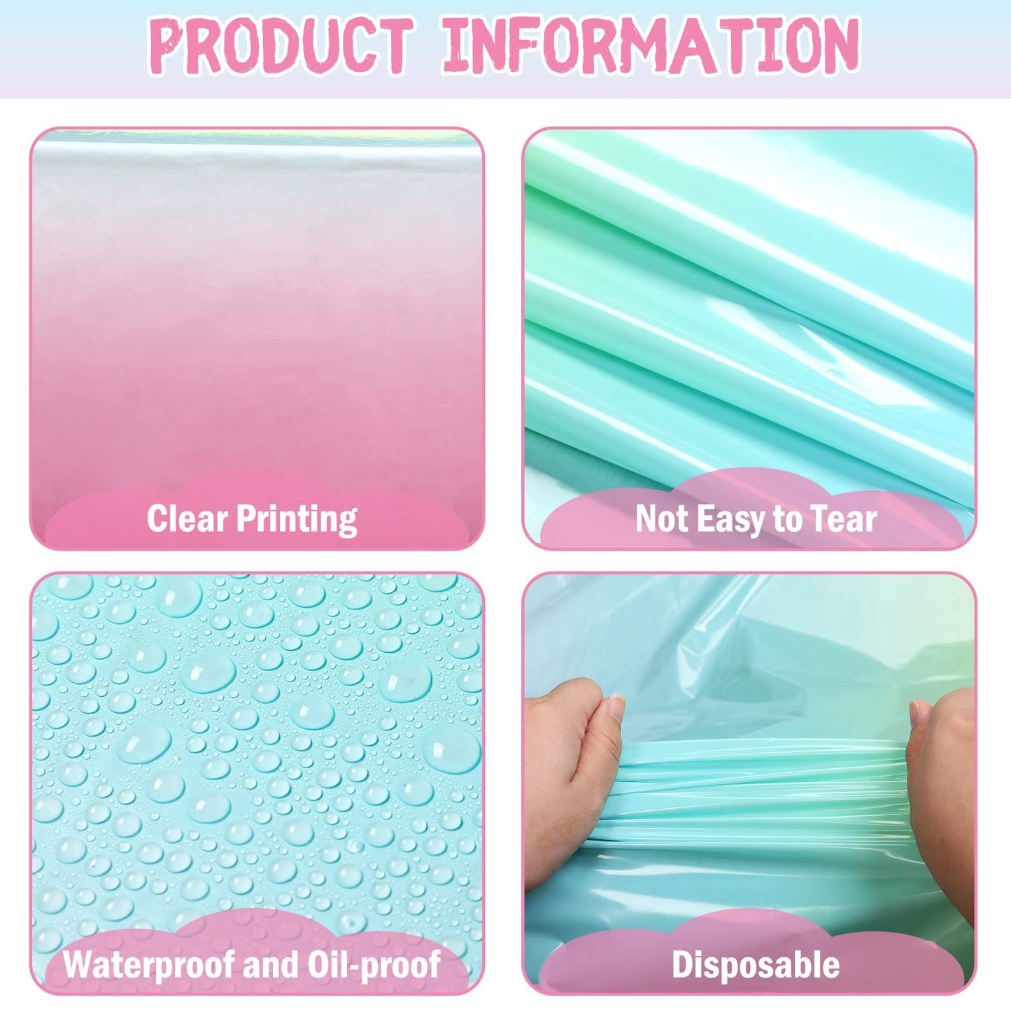 Riakrum Pastel Rainbow Tablecloths Plastic Tablecloth Rainbow Par As S
