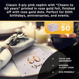 Cheers to 60 Years Cocktail Napkins | Happy 60th Birthday Decorations