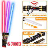 2 Pack Light up Sword Saber with FX Sounds (Motion-Sensitive) and