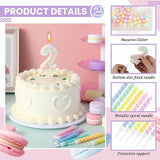 MTLEE Number 2 Birthday Candle with 12 Pcs Spiral Candles for Girls