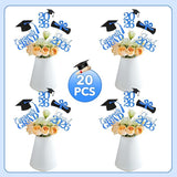 Graduation Decorations 2026, 20 PCS Sparkling Black and Blue
