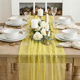 Artoid Mode Light Yellow Gold Gauze Table Runner 59x120 Inch 10FT,