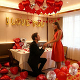54pcs Heart Balloons I Love You Valentines Decoration with 50 Hang