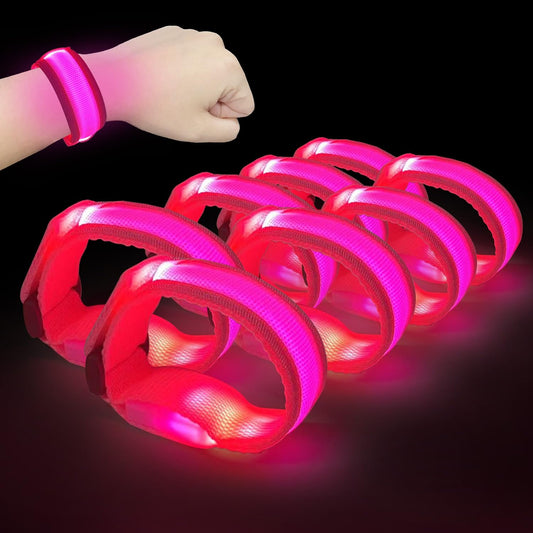 M.best 8pcs LED Light Up Bracelets Glow Flashing Wristbands Glow in