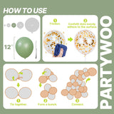 PartyWoo Pink and Green Balloons 65pcs 12 Inch Metallic Gold Sand