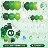 Amandir 153pcs Green Balloons Arch Garland Kit, Different Sizes 18 12