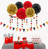 Red Black Gold Casino Theme Graduation Party Decorations 23pcs Kits