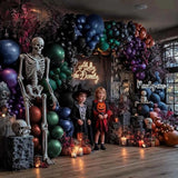 Halloween Balloon Arch Double Stuffed Dark Green Navy Blue Burgundy