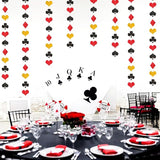 Red-Black Gold Casino Party-Decorations Streamers-Garland - 52ft