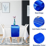 16Pack Disposable Plastic Tablecloths and Satin Table Runner Set White