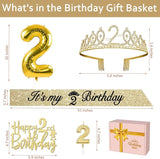2nd Birthday Decorations for Baby Girls Including Sash and Crown