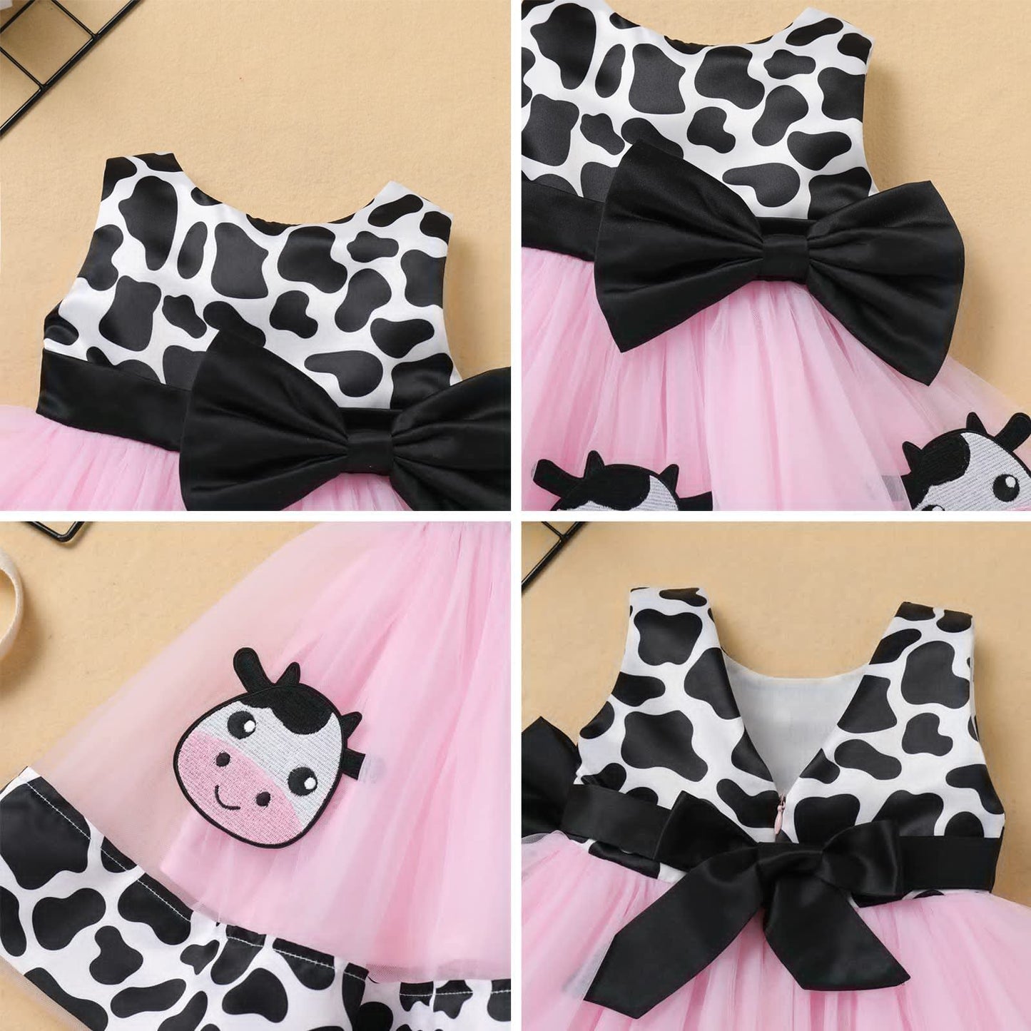 Newborn Toddler Baby Girl Green Christmas Outfits 2PCS Cow Princess