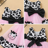 Newborn Toddler Baby Girl Green Christmas Outfits 2PCS Cow Princess