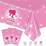 194 Pcs Pink Princess Party Supplies Kit for 24 Guests Disposable