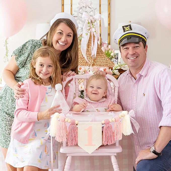 Boho Pink Handmade 1st Birthday High Chair Banner First Highchair
