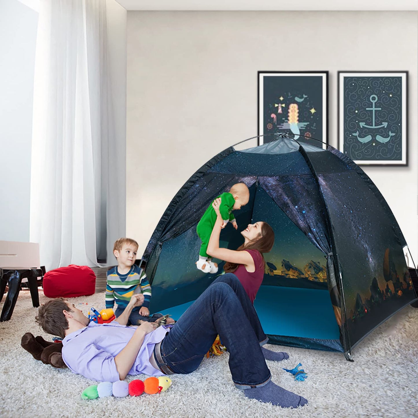 Mnagant Kids Play Tent-61”x61”x45”Imaginative Play Popup Tent Space