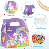 WERNNSAI Unicorn Party Favor Boxes - 12 Pcs Rainbow Unicorn Gift