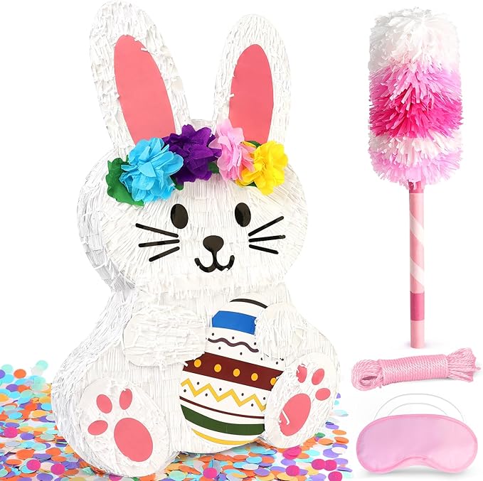 25 Large Easter Decorations Bunny Pinata for Kids Birthday Party