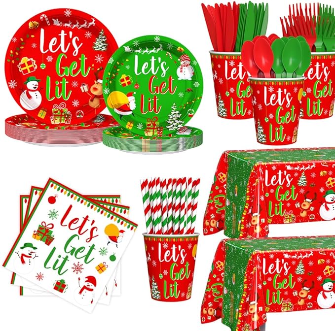 194 Pcs Christmas Party Supplies Decorations Friendsmas Christmas