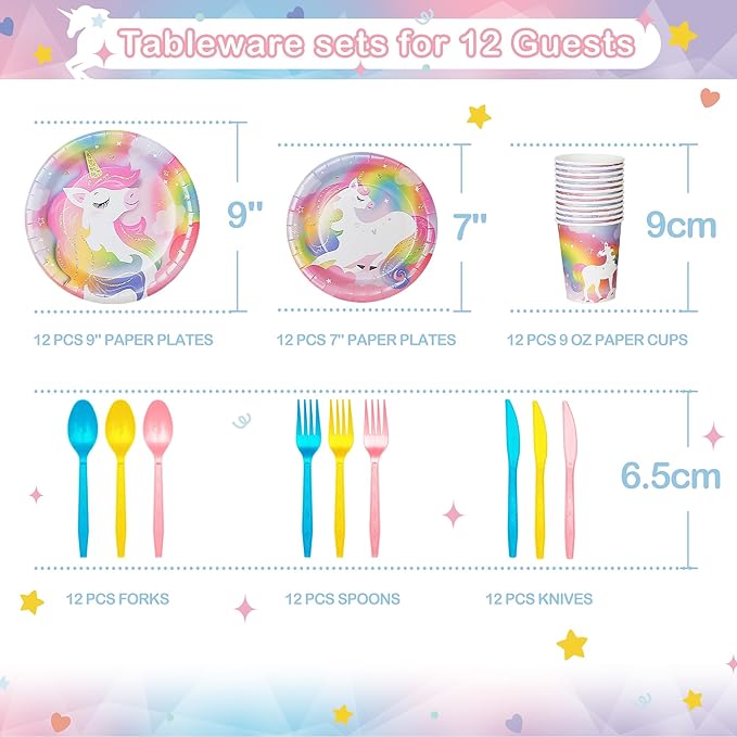 Unicorn Birthday Decorations for Girls Unicorn Party Supplies Kit