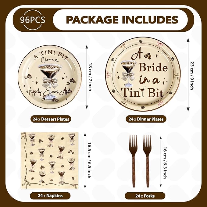 96Pcs Tiny Bit Bridal Shower Party Decorations A Bride In A Tiny Bit