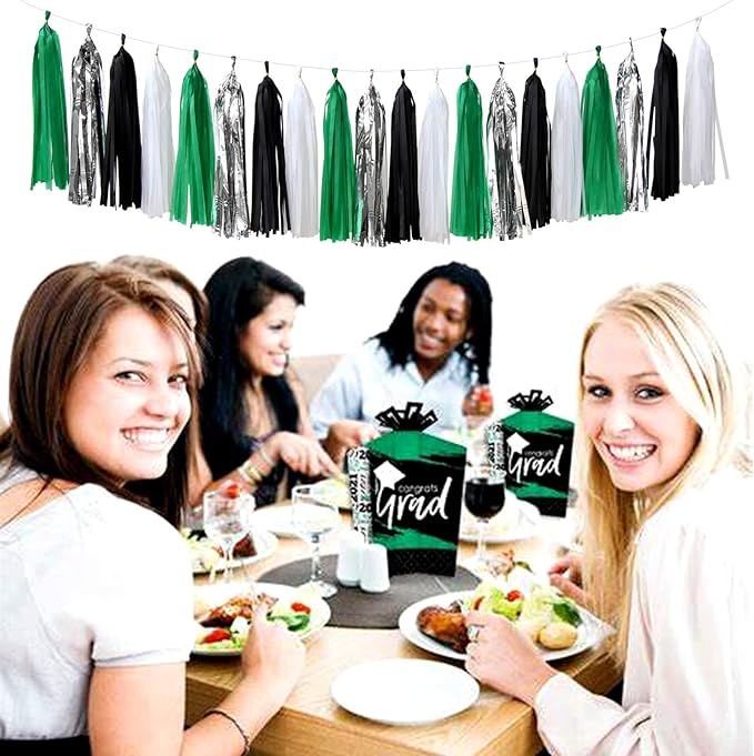 Black Green Silver Football Party Decorations 30pcs Soccer