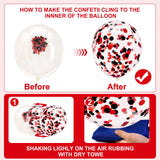 130PCS Red Black White Balloon Garland Arch Kit, 12 10 5 inch Red and