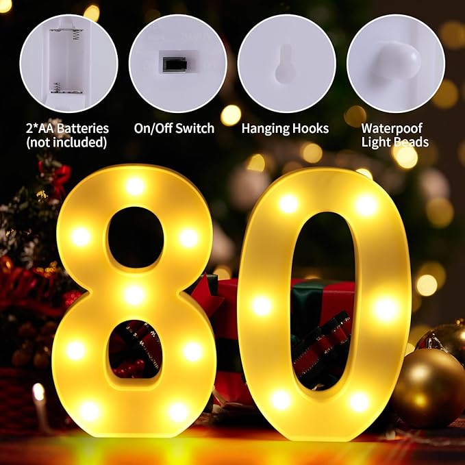 80th Birthday Decorations for Women Men Happy 80 Birthday