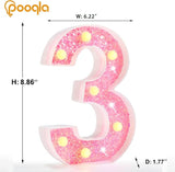 Pooqla Marquee Numbers Lights, light up Numbers Battery Powered,