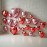 Pink Red Heart Balloons, 19PCS Light Pink and Red Heart Shape Balloon