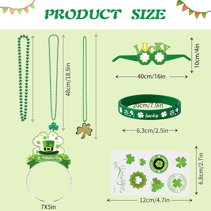 48 PCS St Patrick's Day Accessories & Irish Party Supplies 6