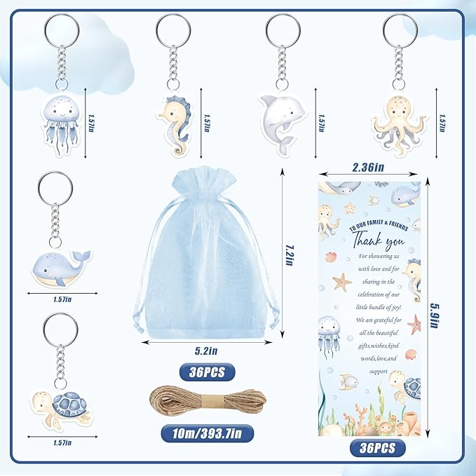 145 Pieces Under the Sea Baby Shower Favors for Guest Ocean Animal