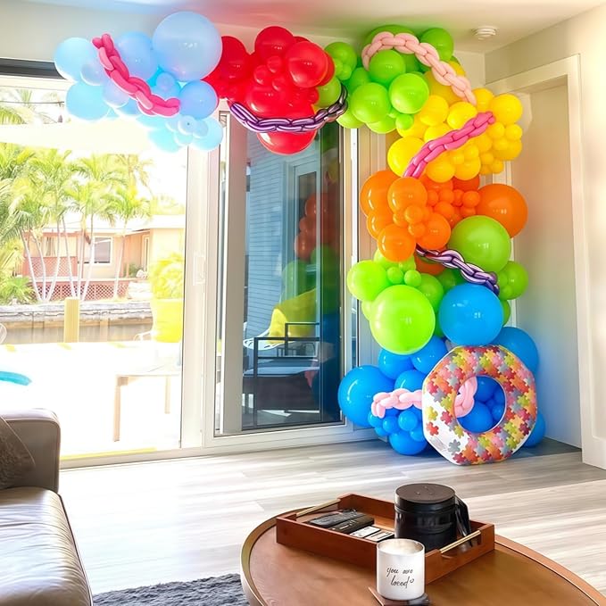 Neon Balloons Arch Garland Kit 138PCS Rainbow Pool Party Balloon