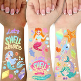 Mermaid Temporary Tattoo for Kids Under the Sea-76 Glitter Style Cute
