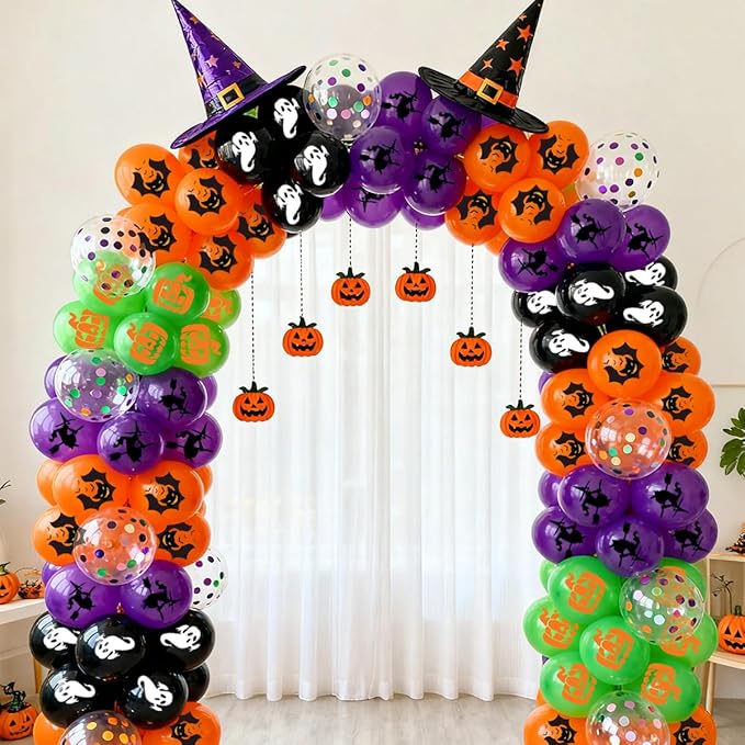 Halloween Party Balloons Decorations 65PCS 12 Inch Black Orange