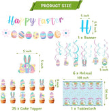 Easter Party Decorations Set with Happy Banner Rabbit Big Tablecloth