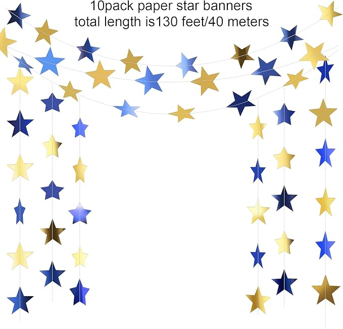 Patelai Glitter Star Garland Banner 2026 Graduation Decor 130 Feet #23