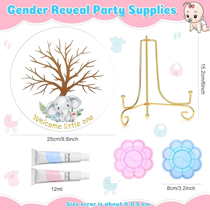 Gender Reveal Fingerprint Tree Boy or Girl