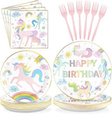 96Pcs Magical Pastel Unicorn Birthday Party Decorations 350 GSM
