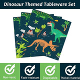 96PCS Dinosaur Tableware Set Fossil Dinosaur World Dinnerware