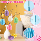 16 Pcs Easter Decorations Eggs Hanging Ornaments Paper