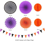 Black Orange Purple Halloween Party Decorations 20pcs Paper Lanterns