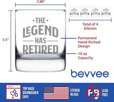 Bevvee The Legend Has Retired - Whiskey Rocks Glass - Funny