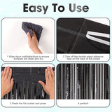 Voircoloria 4 Pack Black Foil Fringe Backdrop Curtains, Tinsel