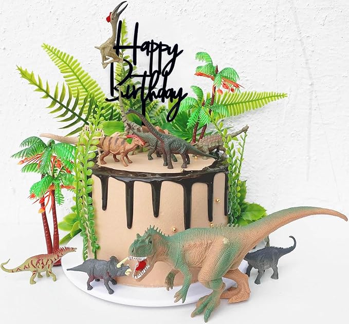 Dinosaur Birthday Cake Decorations Jungle Cake Decorations Happy