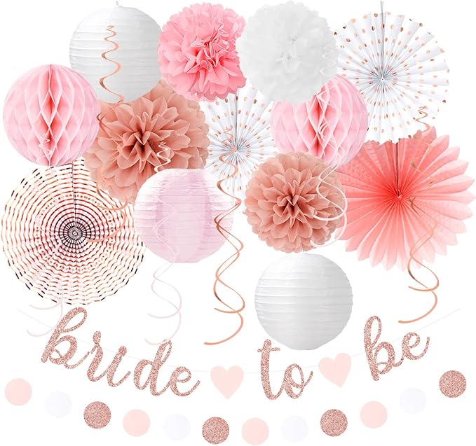 Light Pink Rose Gold Bachelorette Party Decorations 21pcs Baby